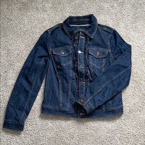 Talbots Indigo Denim Jacket with Ruffle Trim Women’s size S Small